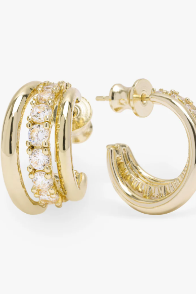 "Oh She Fancy" Smooth & Diamond Hoops