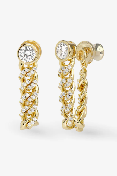 Pave Julian Soft Chain Hoops