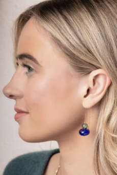 Stacked Glass Threader Earring