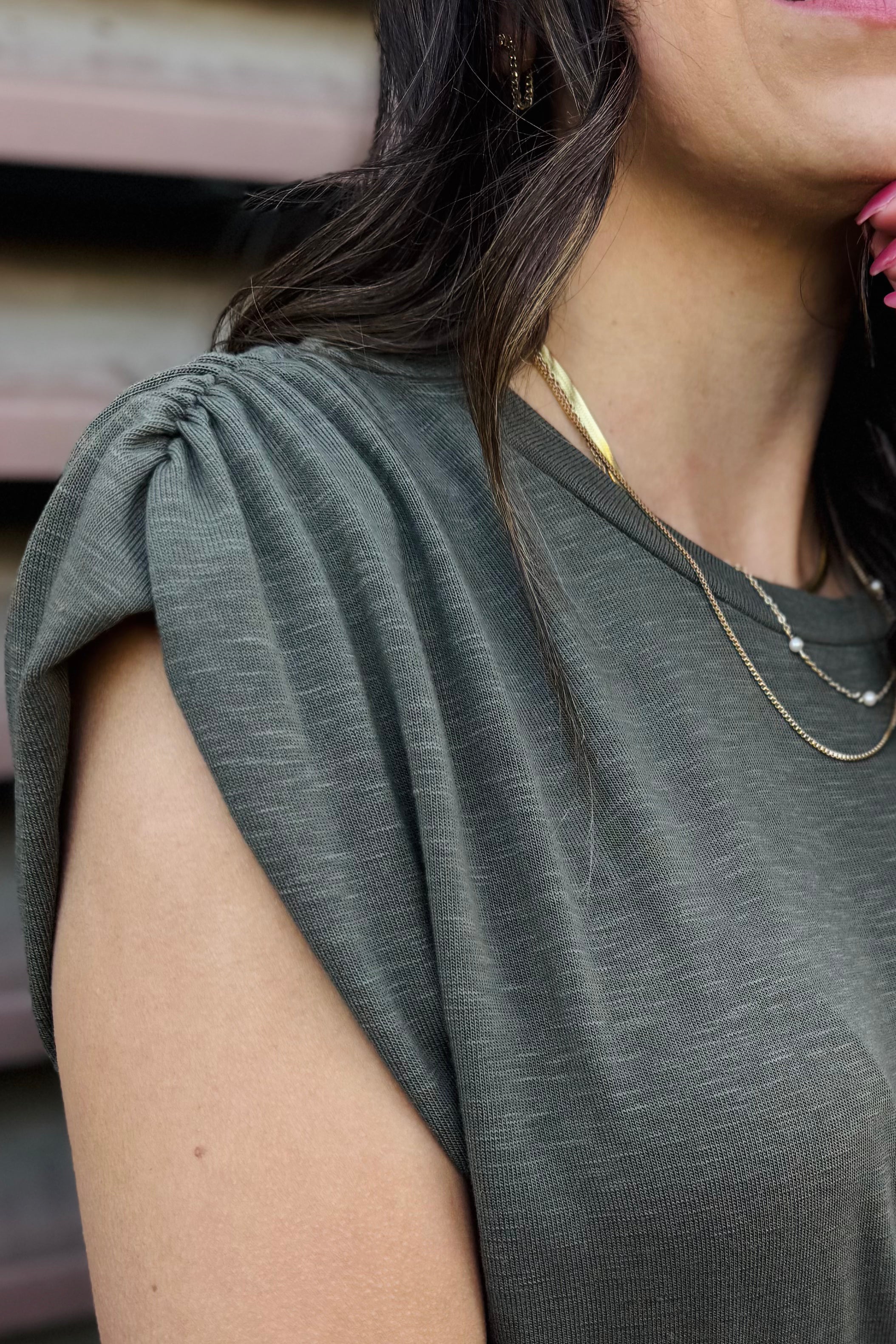 Sharon Shirred Bubble Top