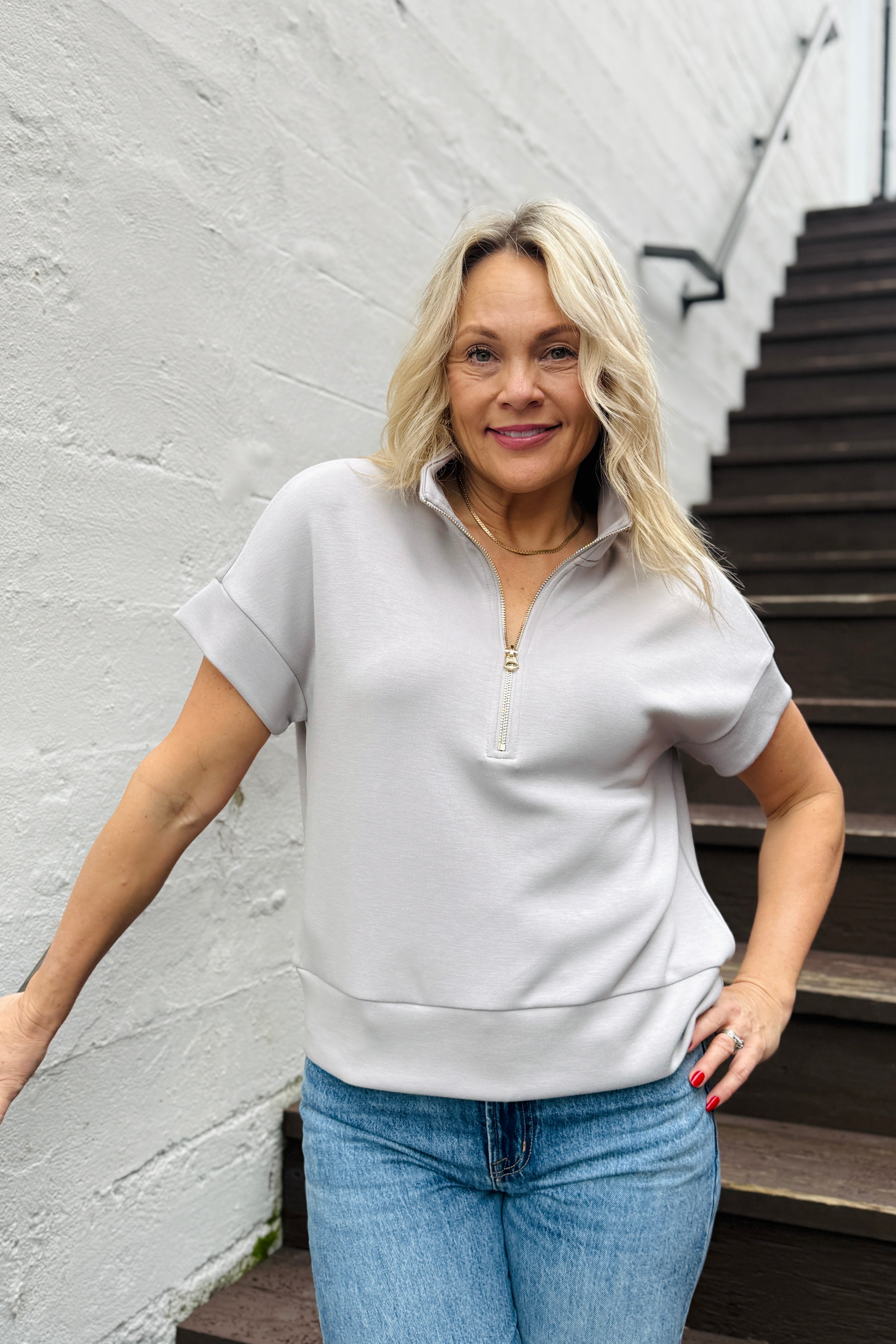 Short Sleeve Half-Zip