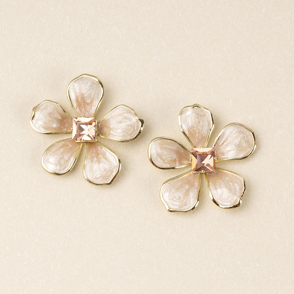 Sparkle & Shine Large Enamel Flower Earrings