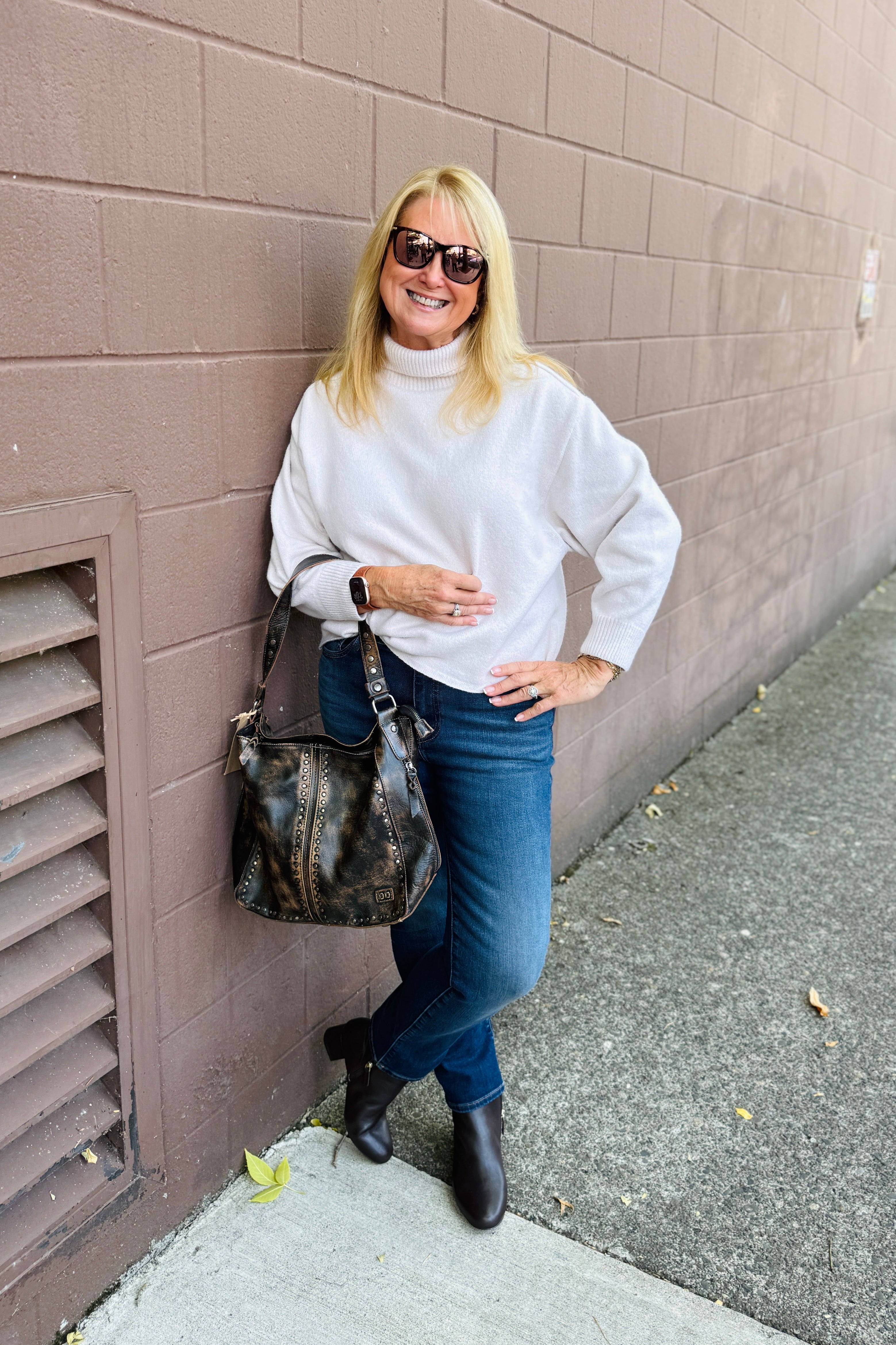 Split Turtleneck Sweater