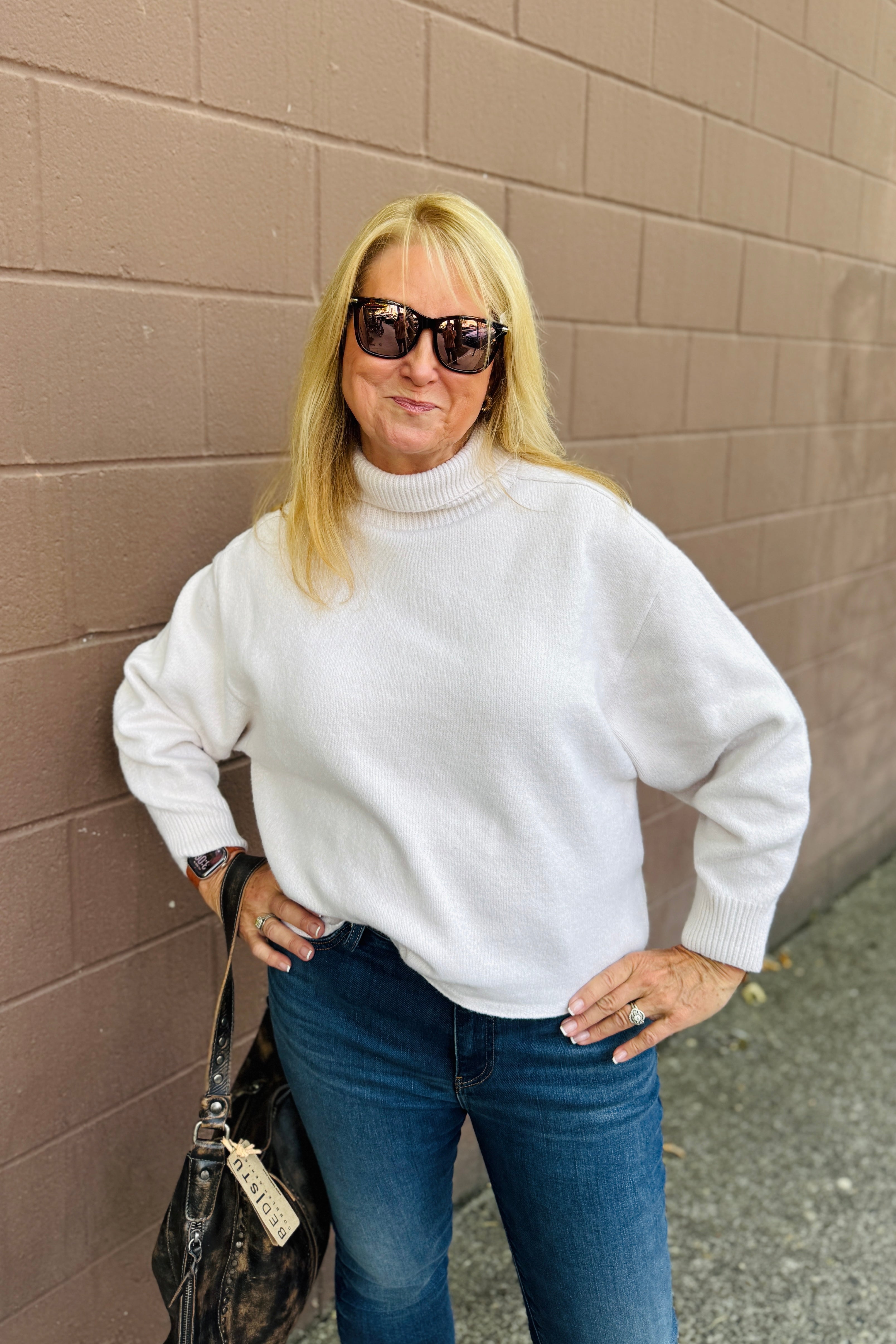 Split Turtleneck Sweater