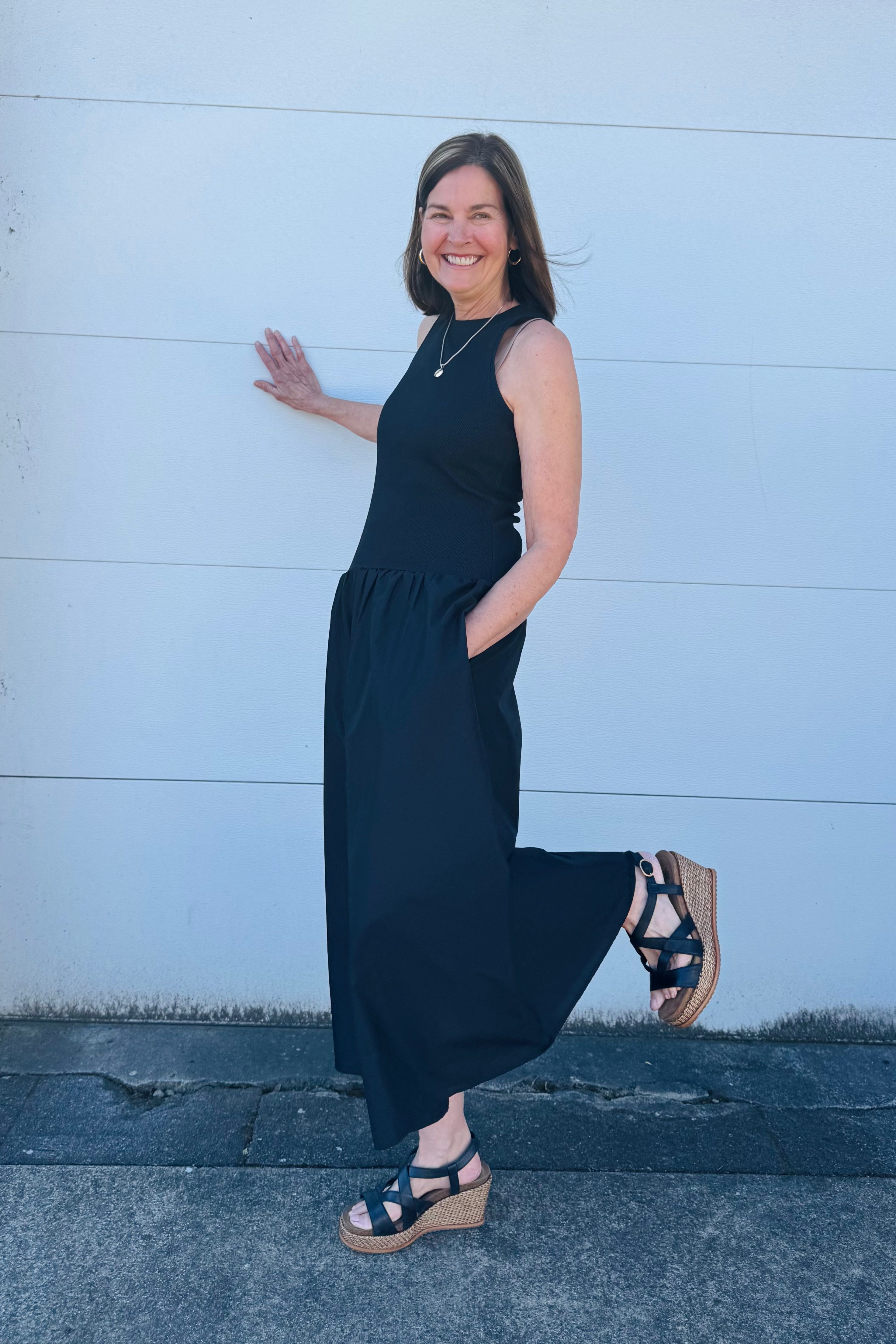 Take Me Away Midi Dress - Black