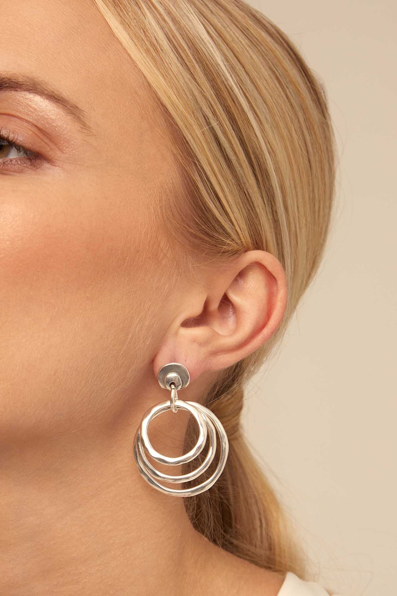Silver-Plated Irregular Hoop Earrings