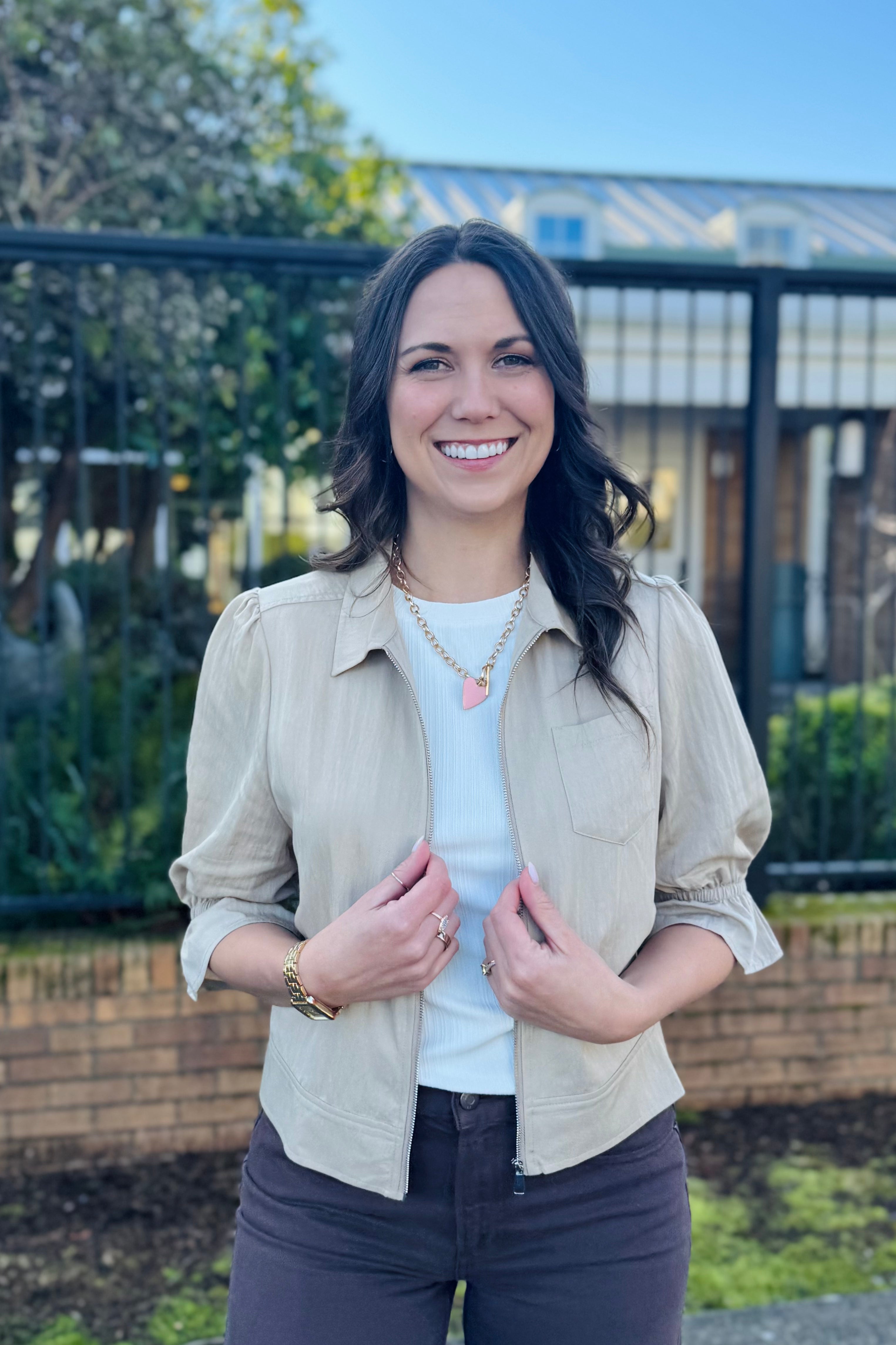 3/4 Sleeve Zip Jacket