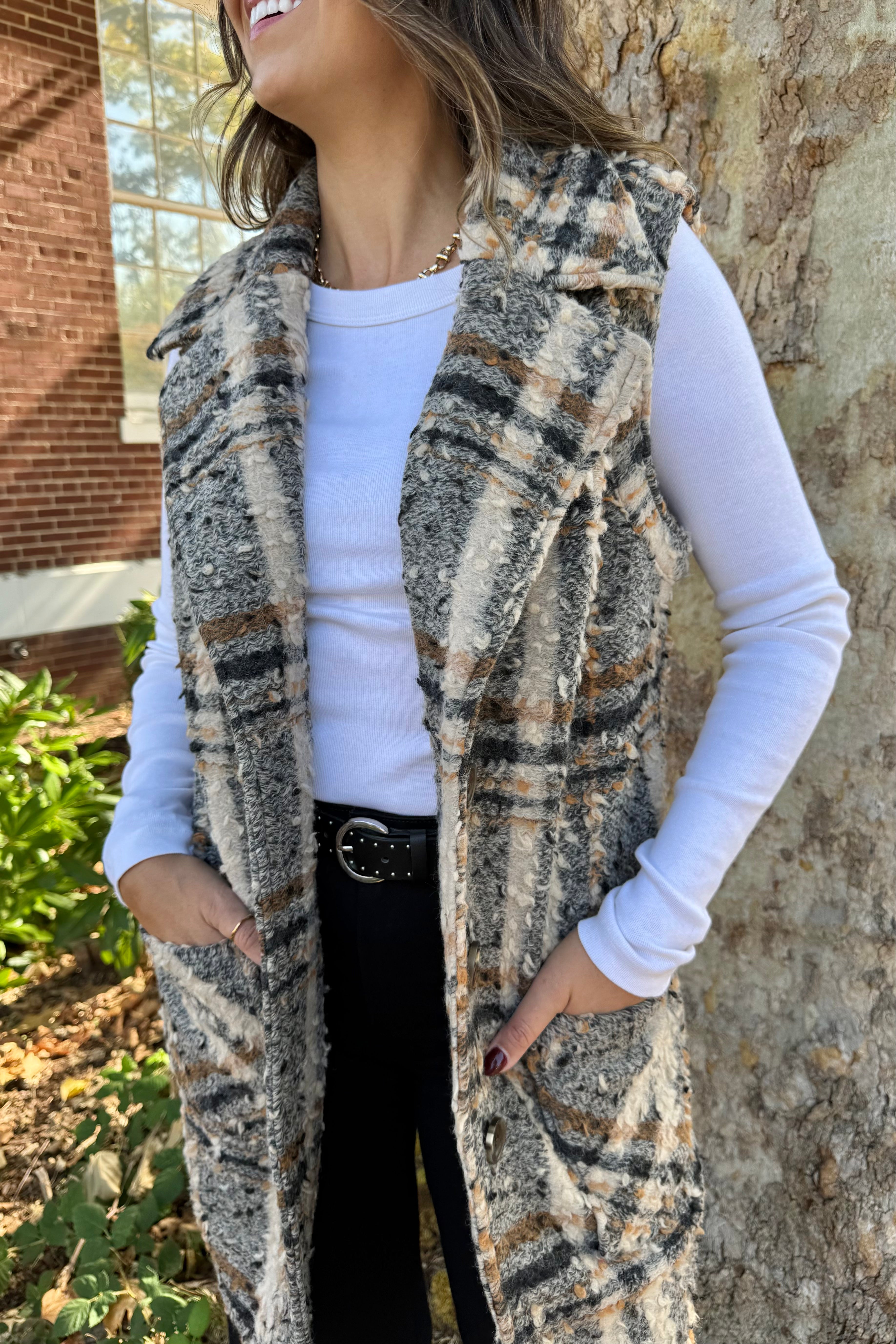 Wide Notch Collar Vest