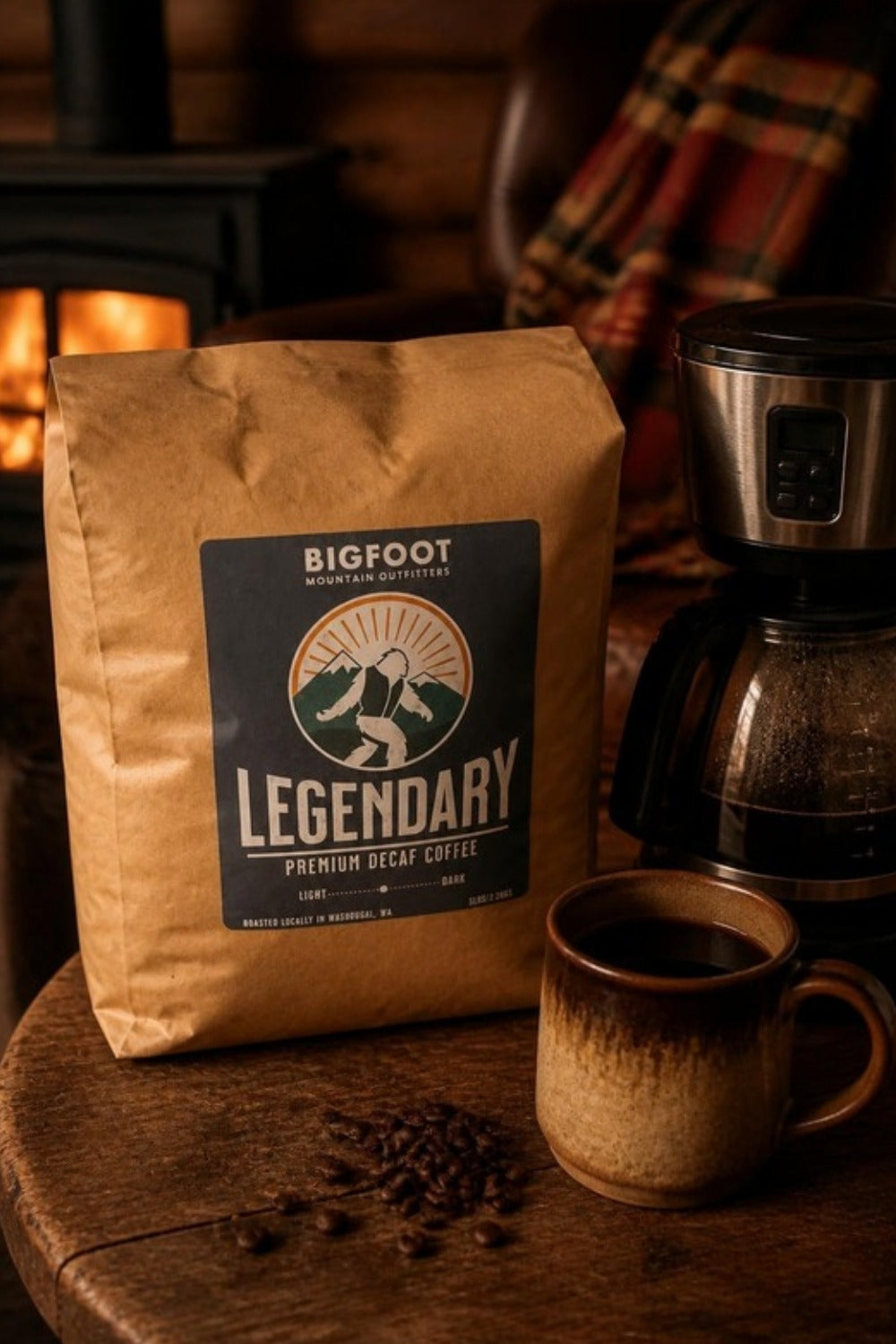 Legendary decaf in a bulk 5 lb bag for the guy who loves an evening cup by the woodstove without losing sleep — full flavor, no caffeine, enough to last the season. Locally roasted Pacific Northwest whole beans, a thoughtful gift for decaf drinkers.
