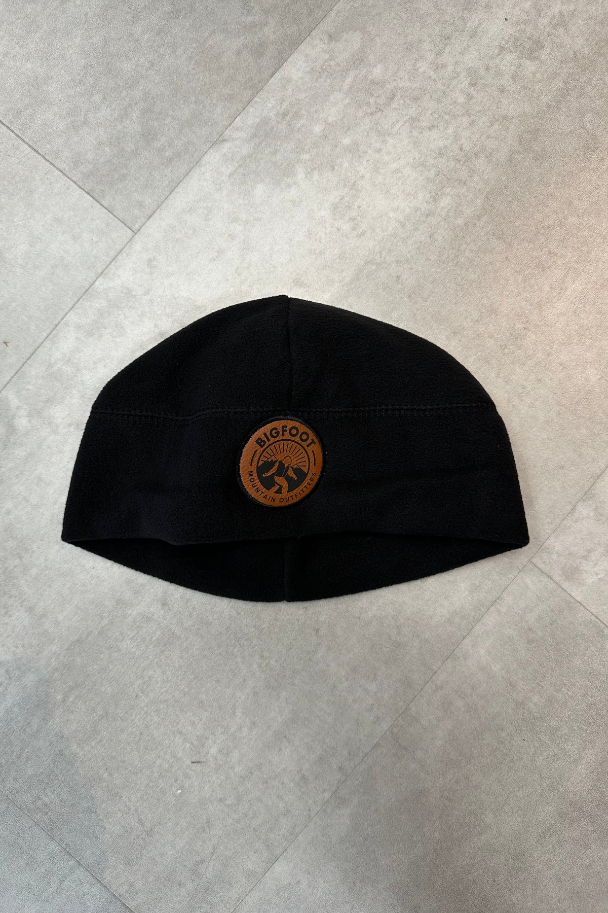 Bigfoot Mountain Outfitters BMO fleece beanie hat, a soft, cozy cold-weather essential for fishing mornings, hunting trips, hikes, ski days and rainy Pacific Northwest winters