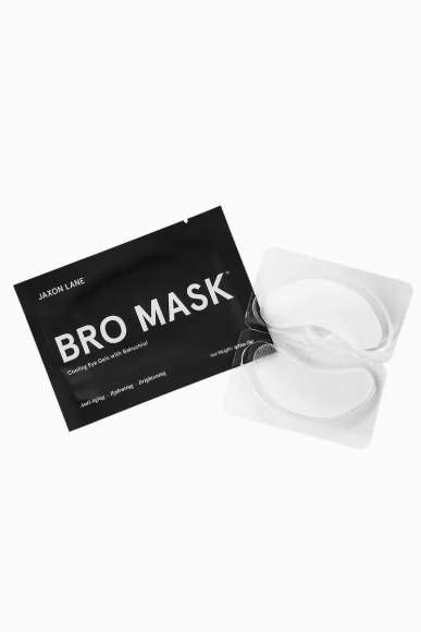 Jaxon Lane Bro Mask hydrogel cooling eye gels that reduce puffiness and dark circles, perfect after a long flight, early mornings or a late night out, a great grooming gift for him