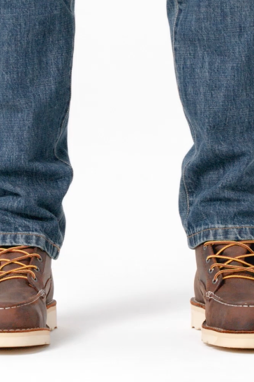Danner Bull Run Moc Toe GTX in Brown, a waterproof GORE-TEX leather work boot with classic moc toe styling for job sites, farm chores, rainy days and weekend wear