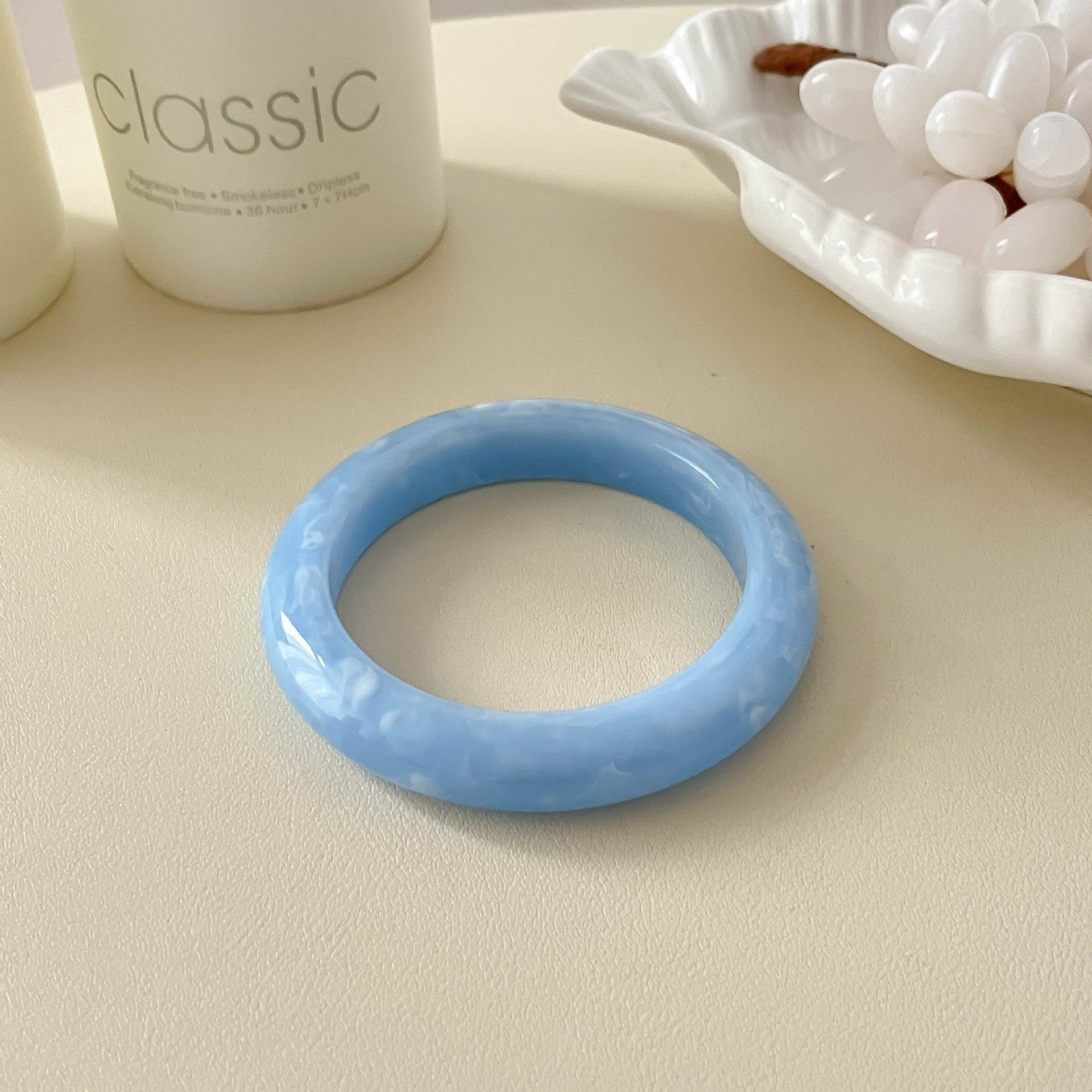 Trendy Geometric Resin Stackable Bangle Bracelet