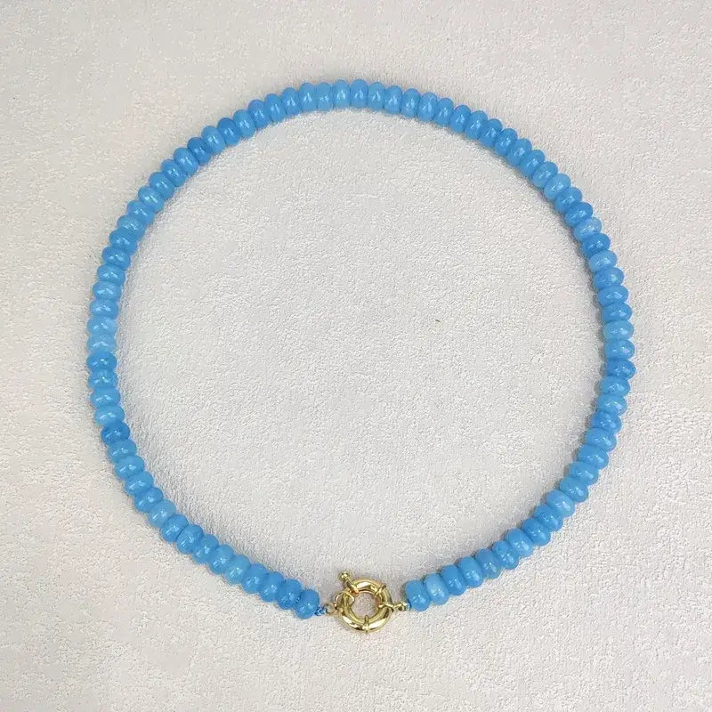Bead Natural Stone Necklace – Light Blue | Arktana