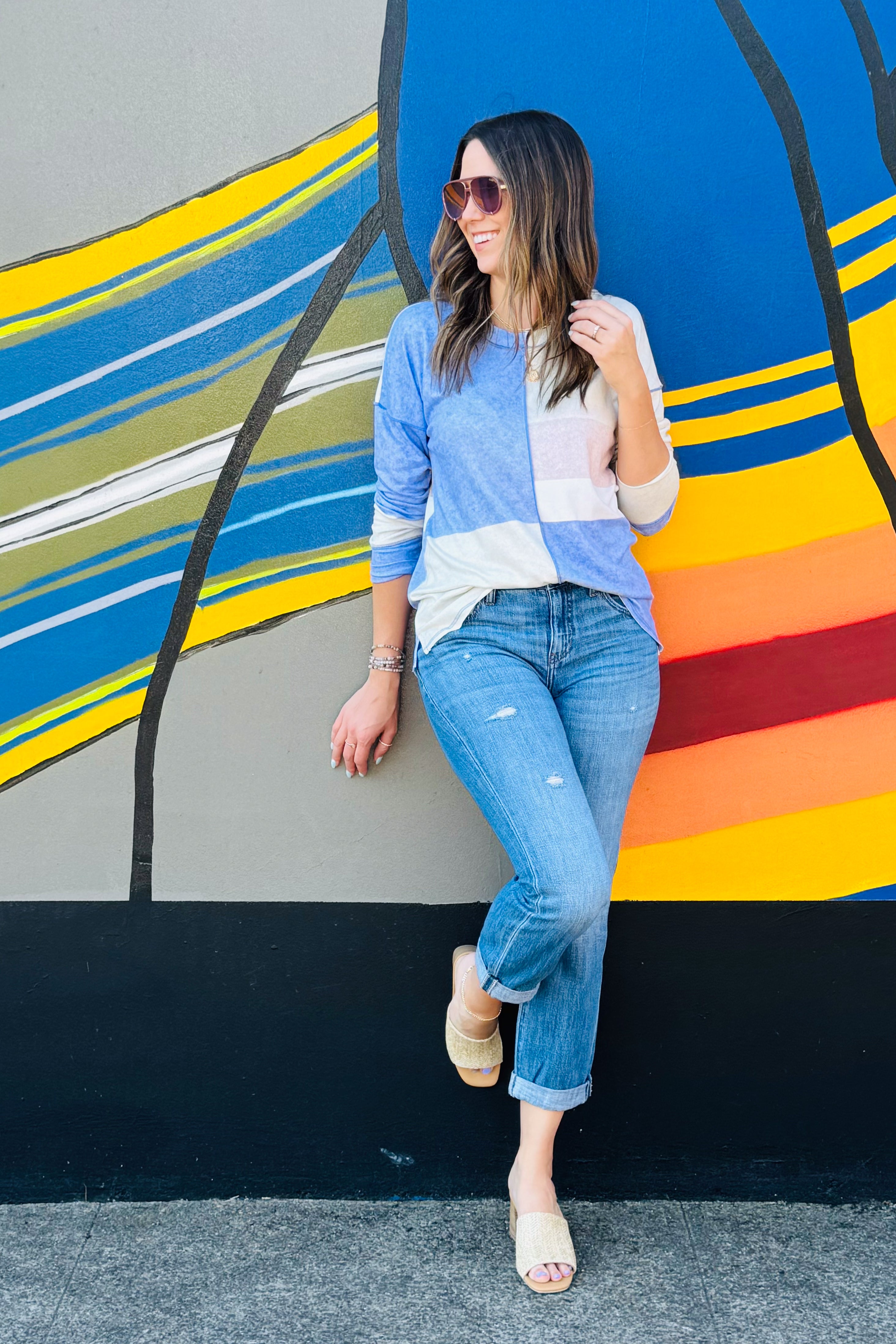 Color Block L/S Top