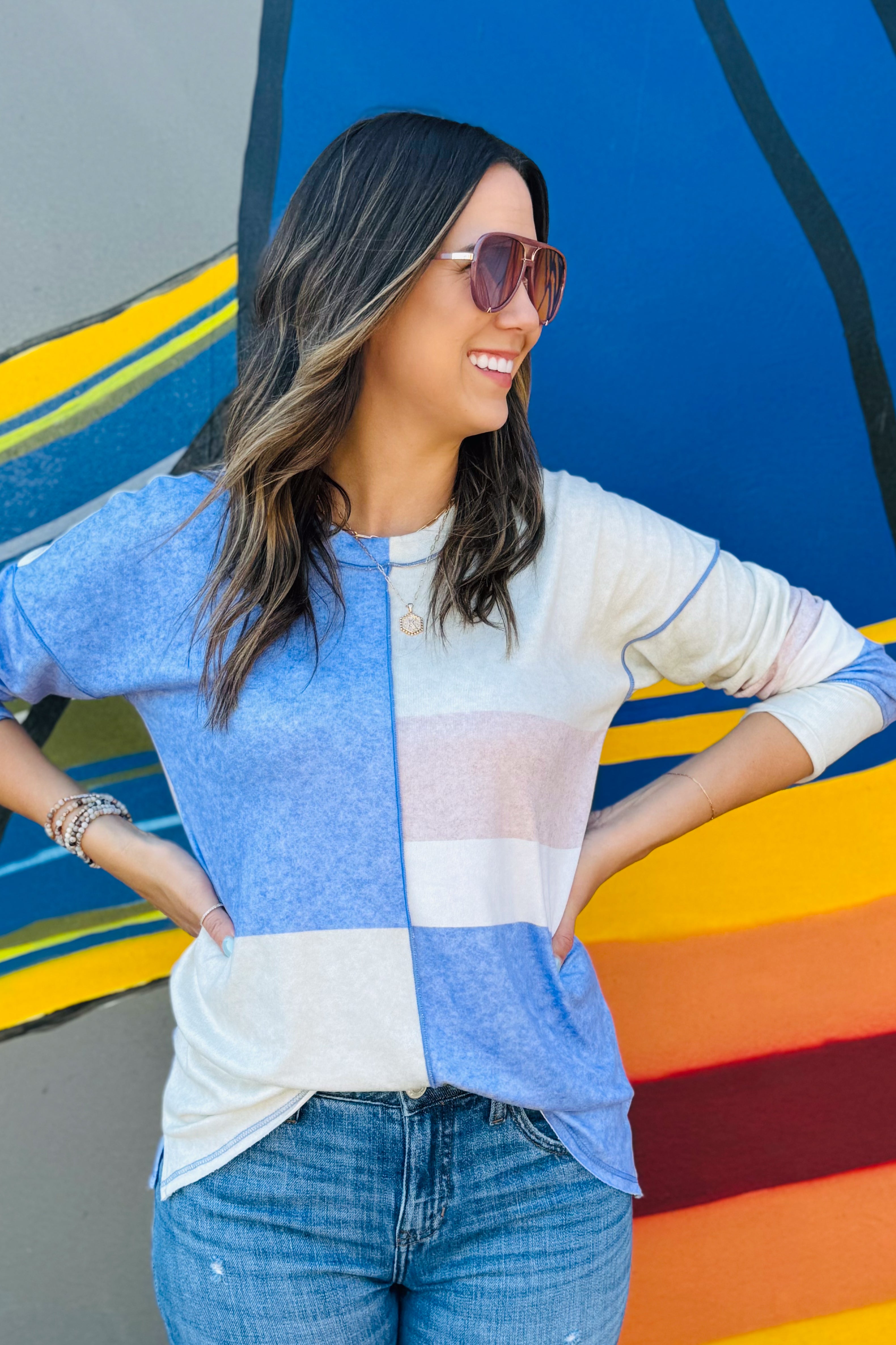 Color Block L/S Top