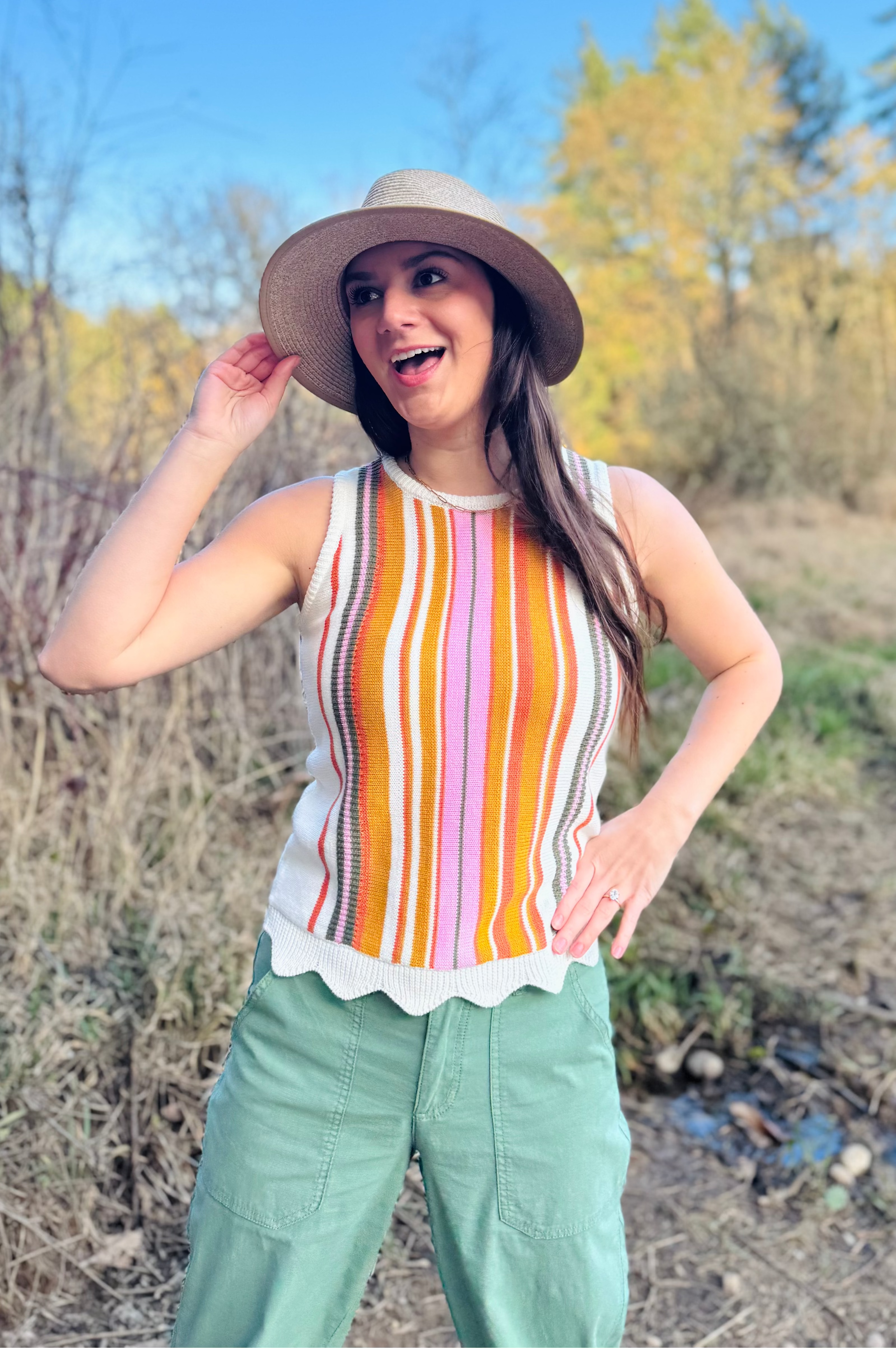 Crew Neck Sleeveless Sweater