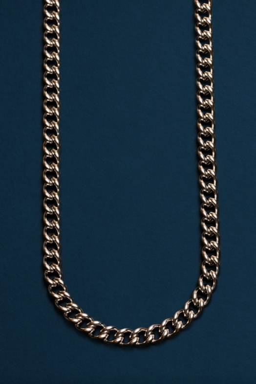 We Are All Smith curb style link chain 7mm, a waterproof, durable men's chain necklace for everyday wear at the gym, the beach, nights out and on the job