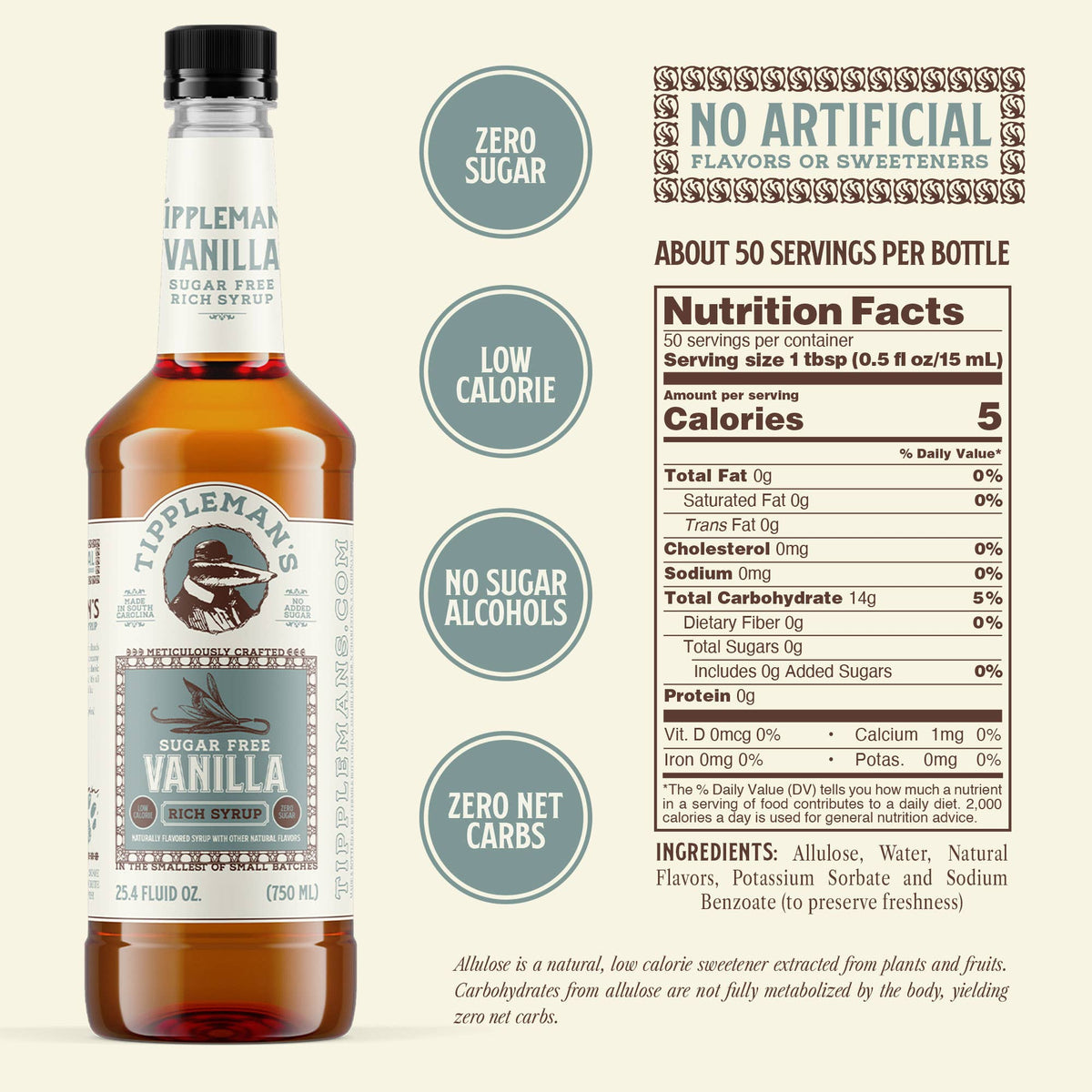 Sugar Free Vanilla Syrup | Bittermilk Bottling Co. - view 3
