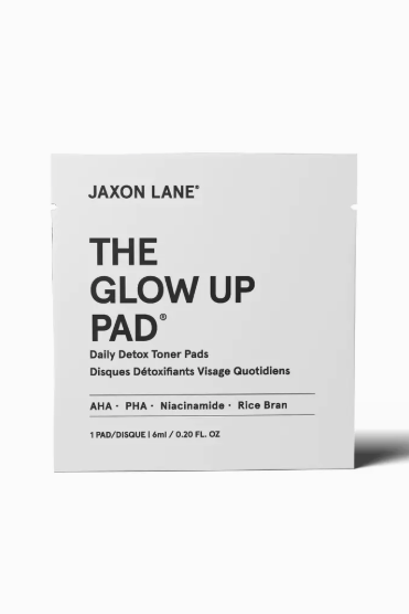 Jaxon Lane Glow Up Pad travel box, 30 individually wrapped toner pads to stay fresh on flights, road trips, gym bags and business travel