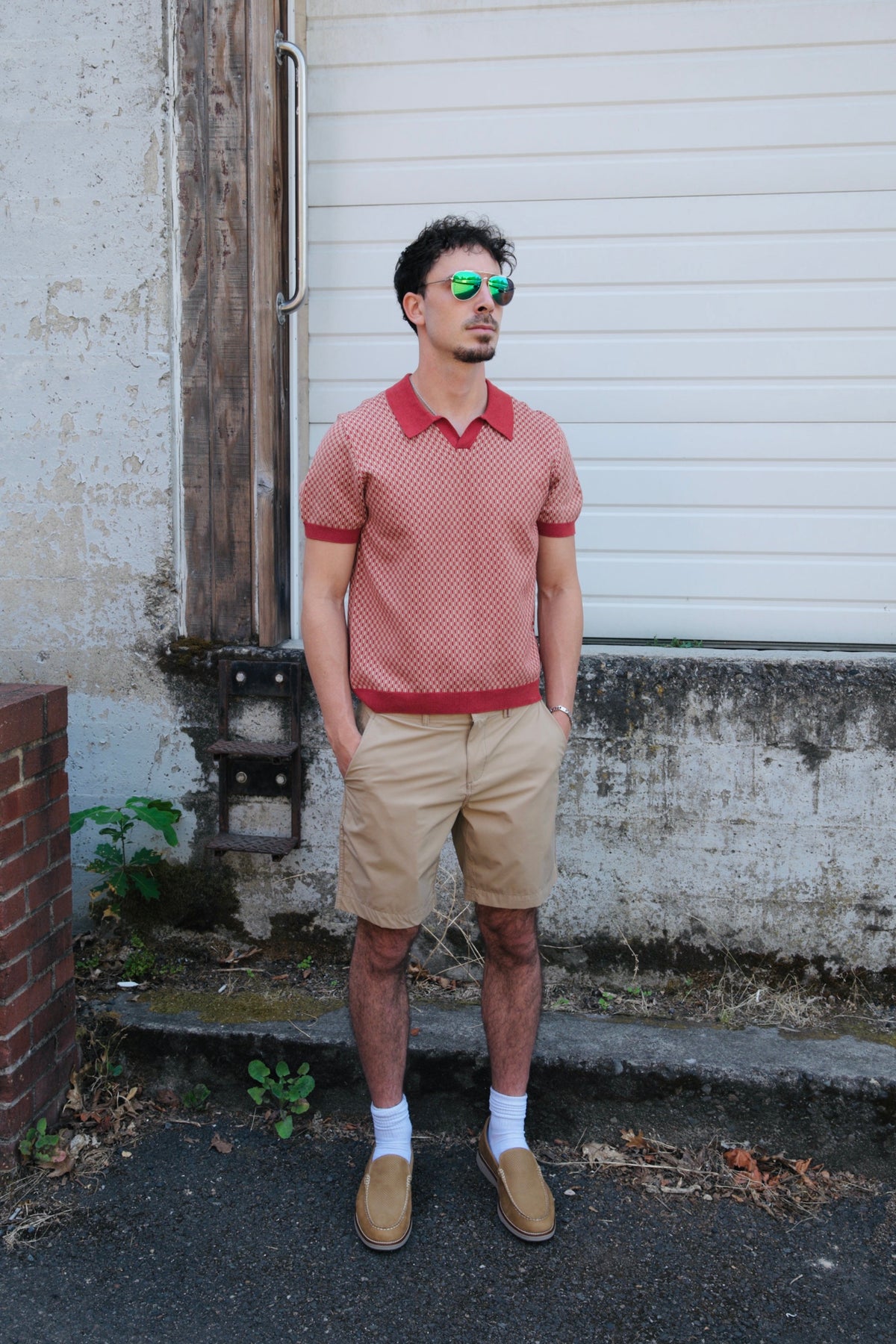 Liverpool Johnny collar sweater polo in Rust Tan, a refined knit polo for date nights, dinners out, the office and cool evenings