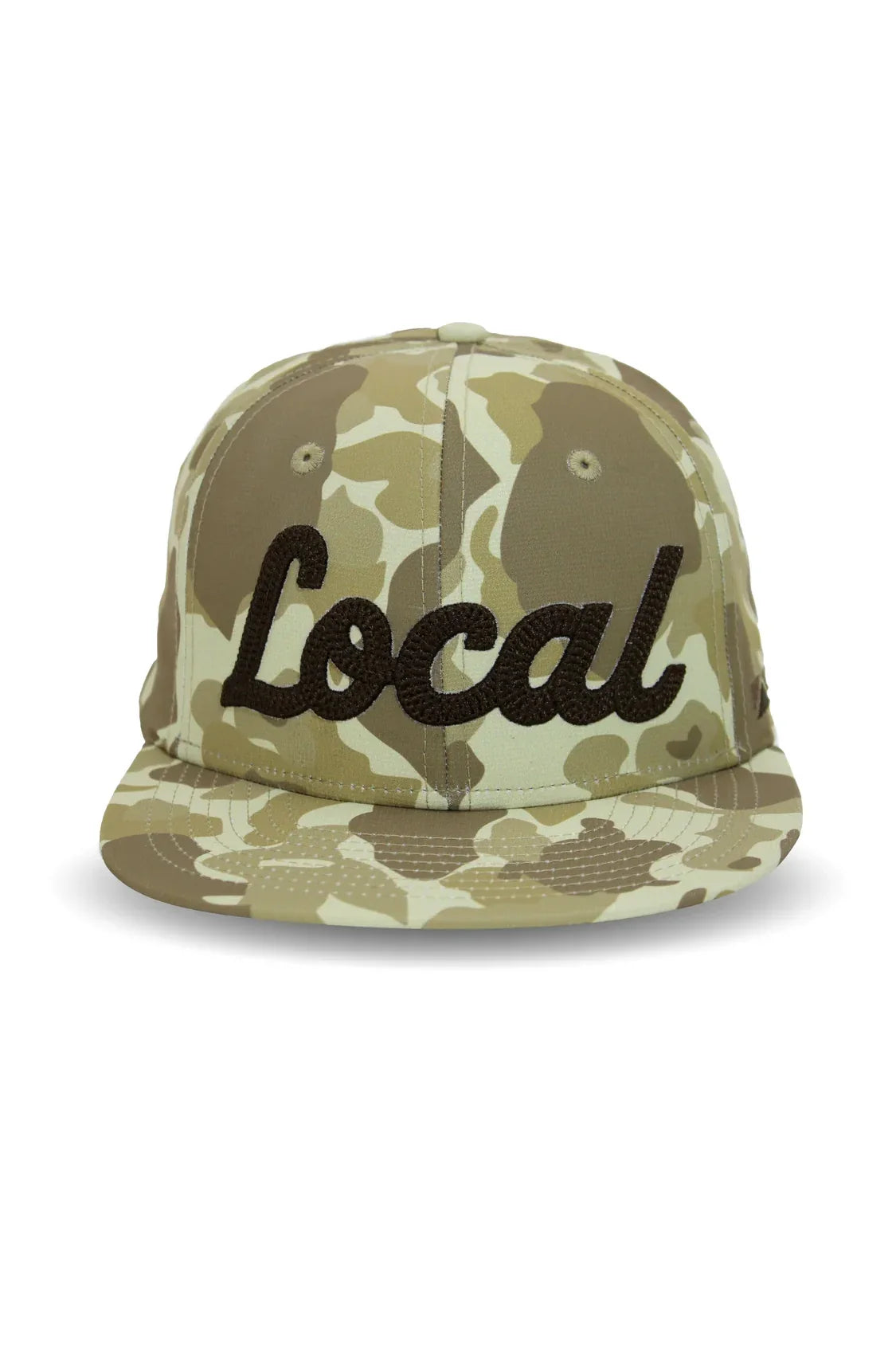 Paramount Outdoors Local camo hat, a lightweight ripstop 6-panel baseball cap with puff embroidery and a comfortable stretch snap closure, perfect for hunting trips, fishing days, yard work and casual weekends around town