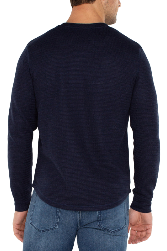Liverpool L/S Crewneck - Navy, a comfortable long sleeve for layering, cool mornings, travel and everyday wear