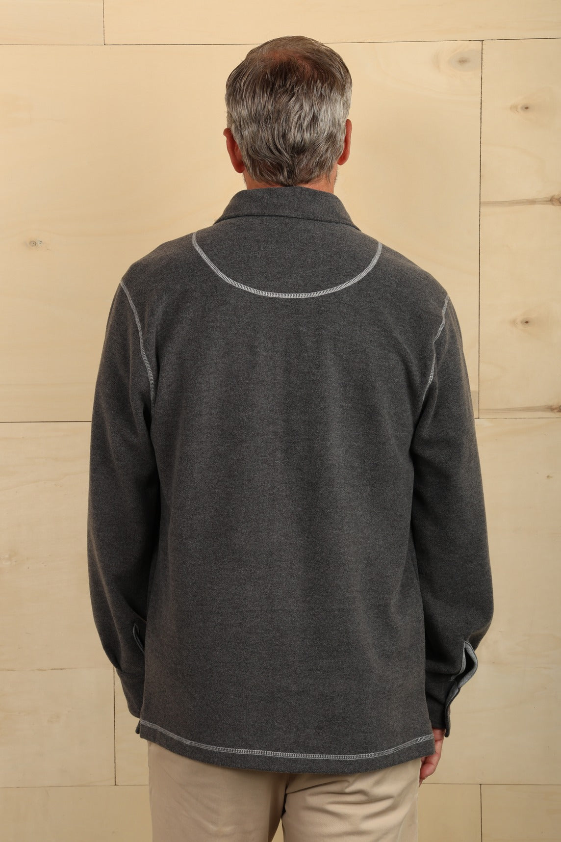 True Grit Melange Soft Fleece Big Shirt - Grey, a soft, comfortable layer for cool evenings, travel days, campfires and weekend errands