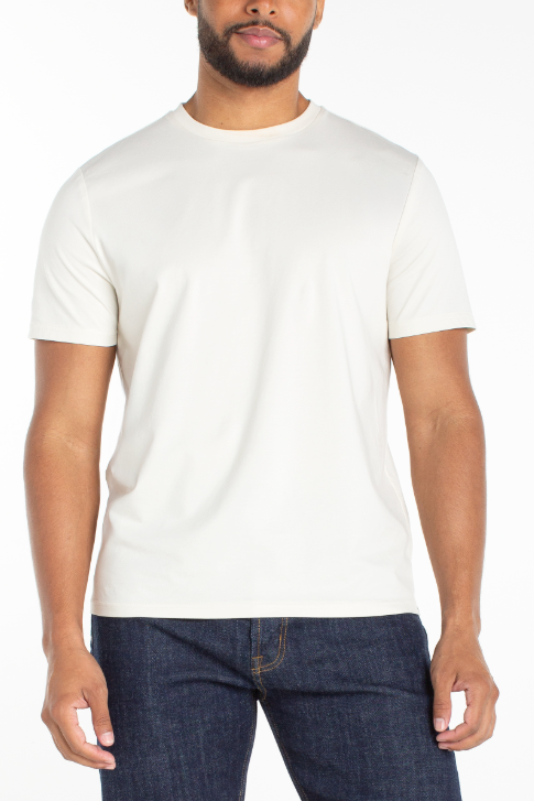Liverpool Men's Crewneck Tee - Parchment, an easy everyday tee for casual Fridays, camping trips and hanging out on the weekend