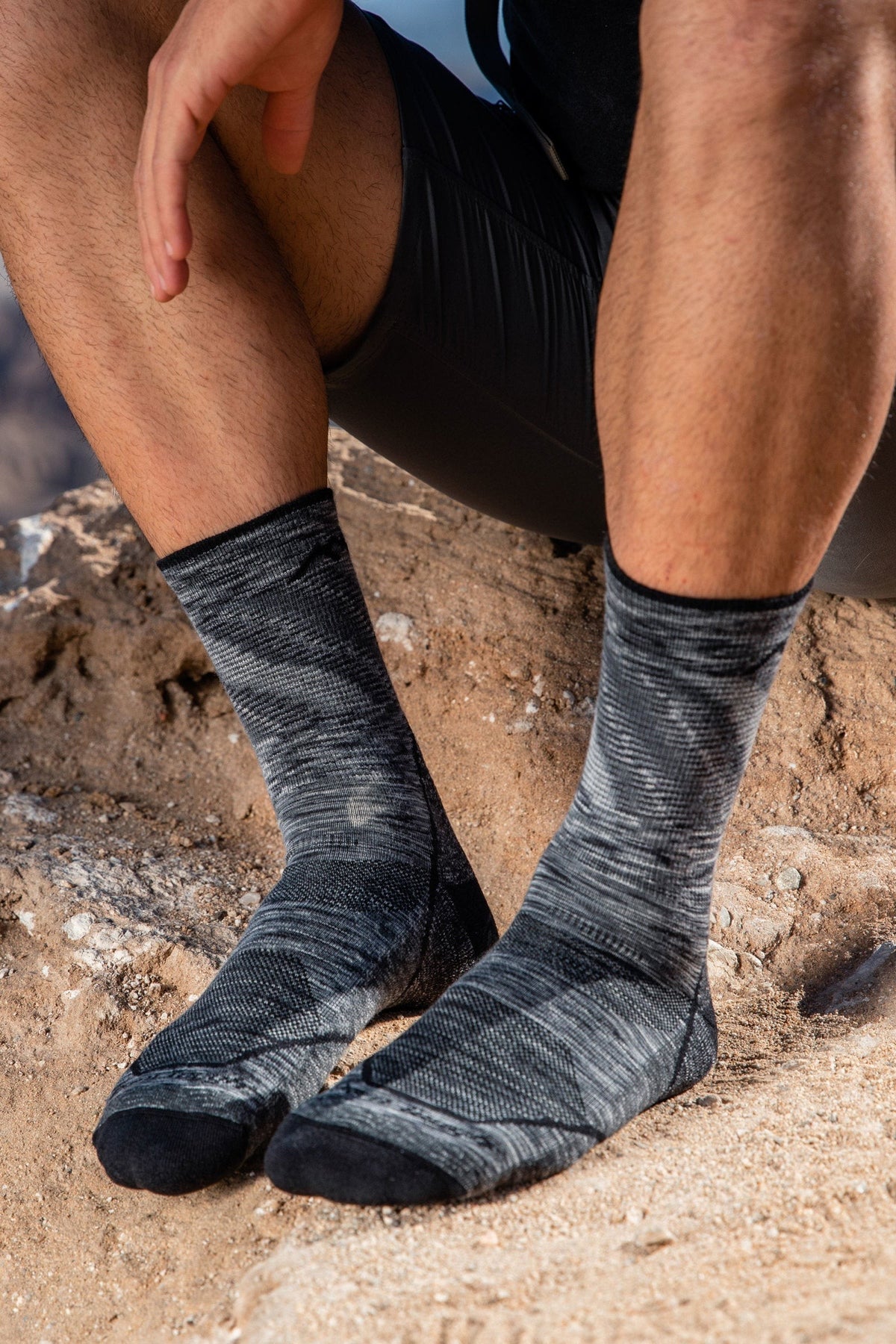 Darn Tough Men's Light Hiker Micro Crew Lightweight Hiking Socks in Space Grey, a lightweight cushioned merino hiking sock that keeps feet dry and comfortable on day hikes, backpacking trips and everyday outdoor wear, guaranteed for life
