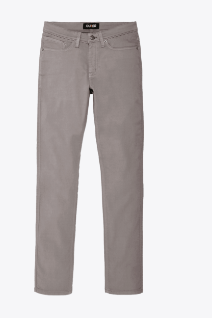 DUER No Sweat Slim Straight - Stone, a go-to pair of jeans for the office, date nights, travel and weekends