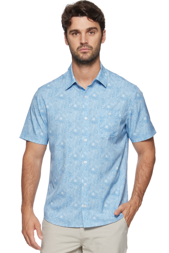 Flag & Anthem Oakman Short Sleeve Button Down - Light Blue, a relaxed, easygoing shirt for beach trips, backyard barbecues and summer nights out