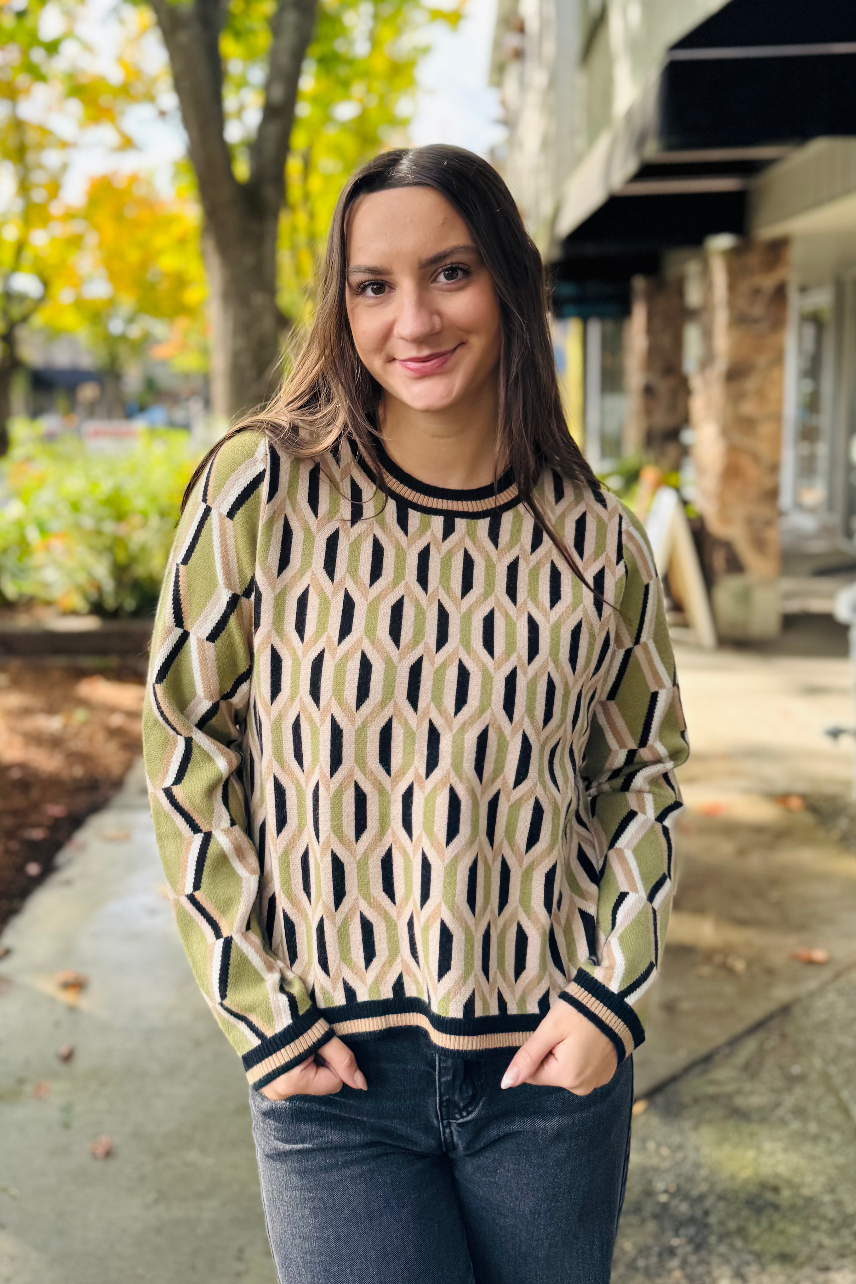 Pattern Knit Sweater | THML - view 2