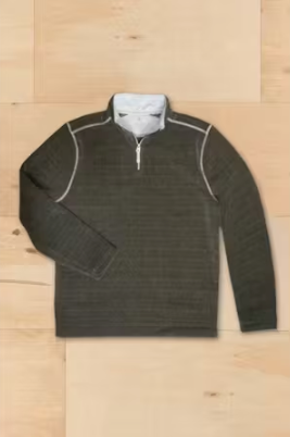 True Grit Quarter Zip Pullover - Charcoal, an easy layer for golf mornings, travel, the office and cool fall days