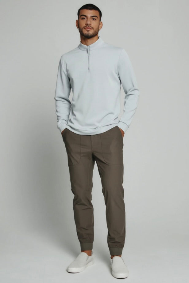 7 Diamonds Rev Quarter Zip Pullover - Platinum, a soft, comfortable layer for cool evenings, travel days, campfires and weekend errands
