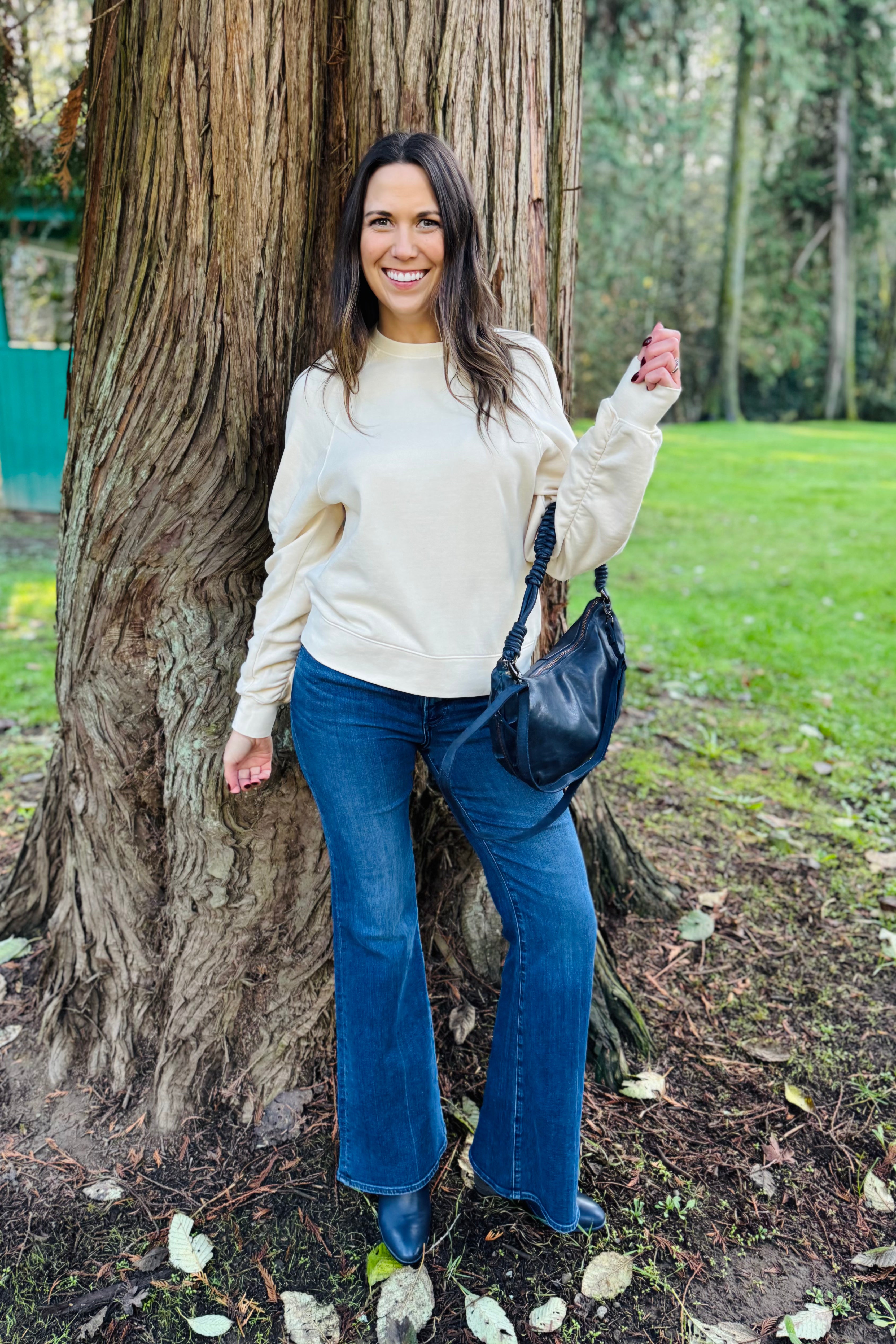 Shirred Sleeve Sweatshirt