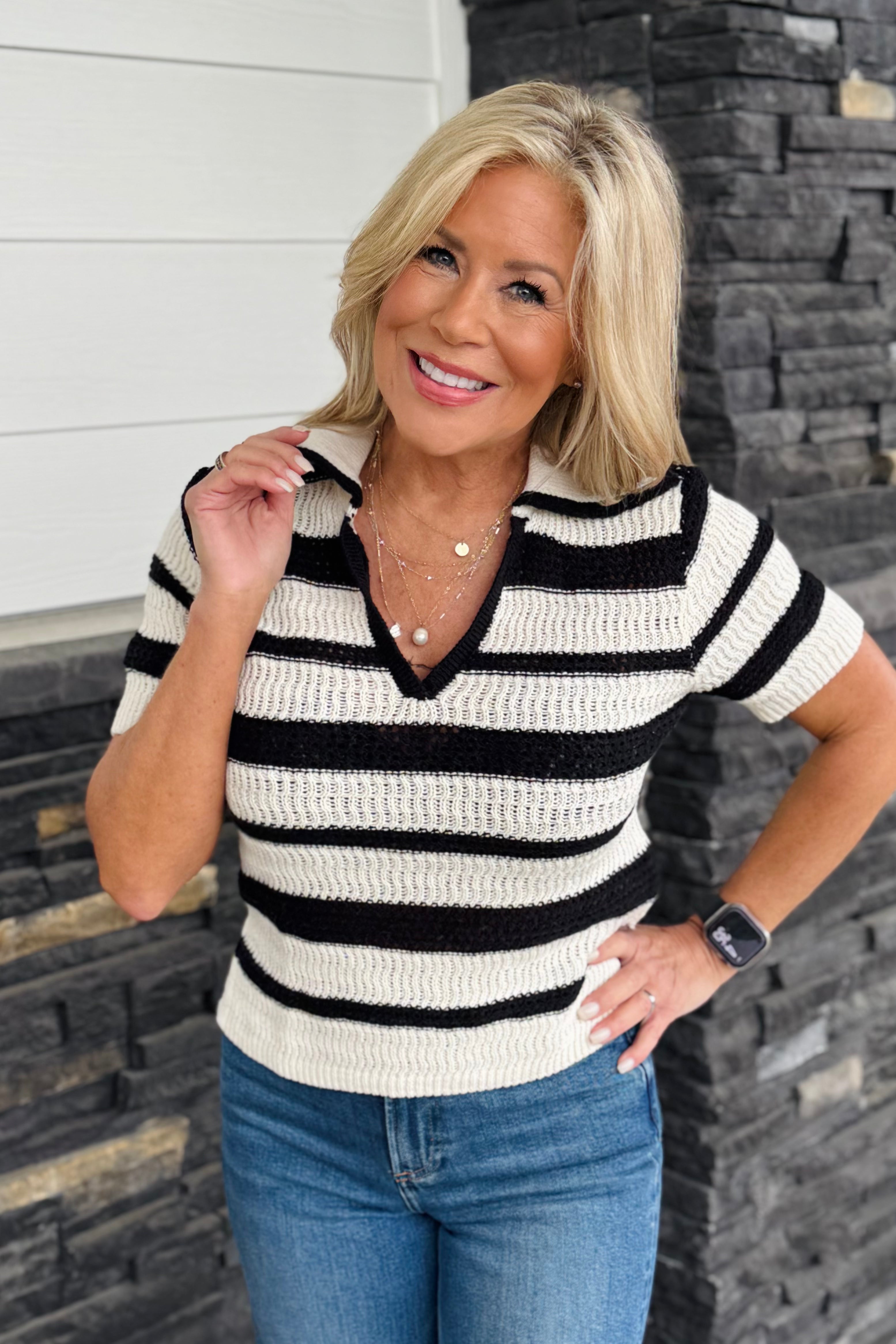 Knitted Collared Top