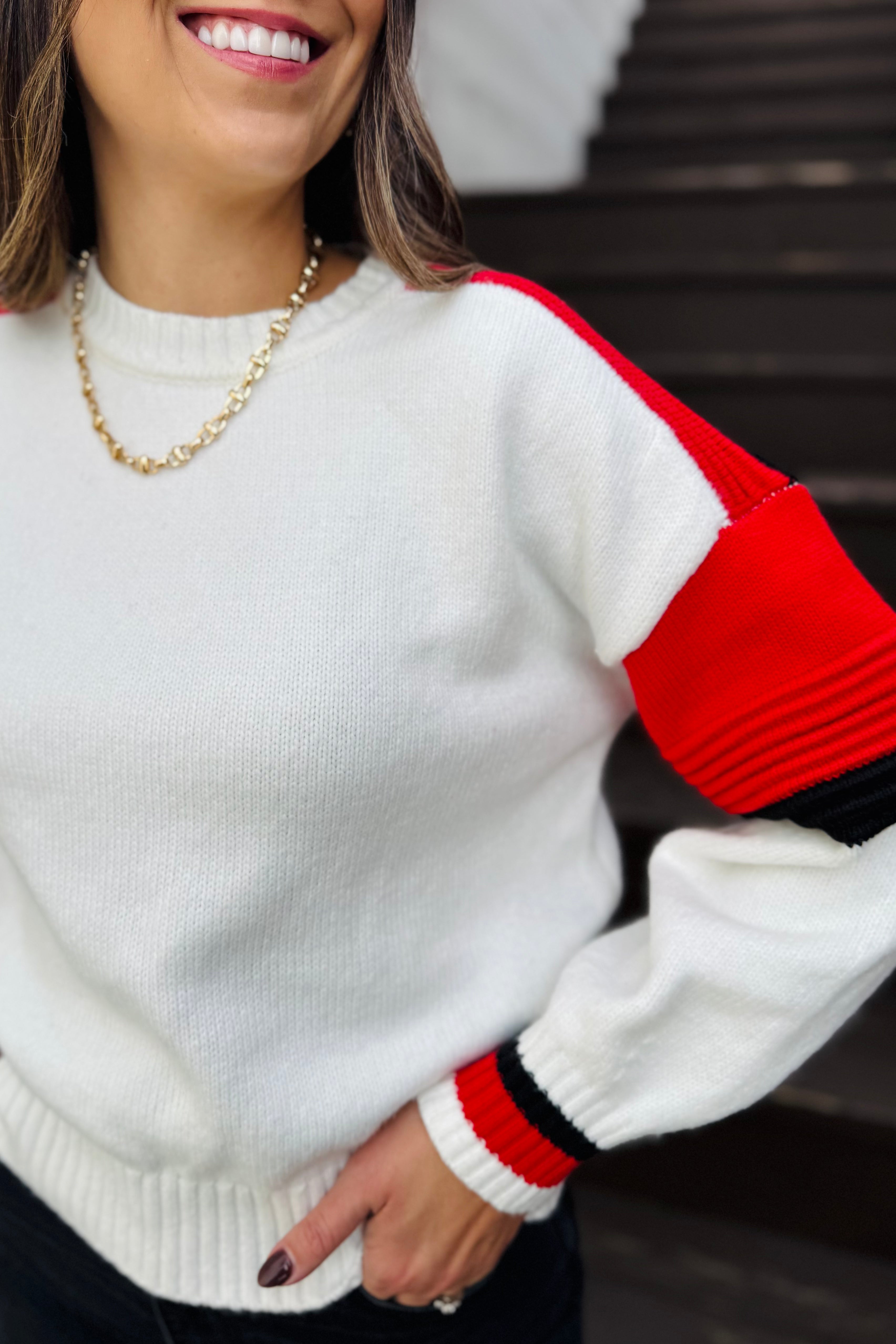 Sporty Stripe Crewneck