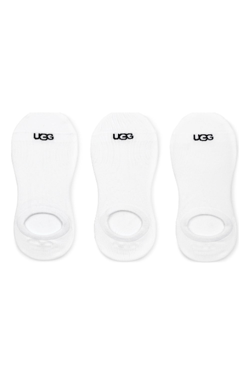 UGG Stela No Show Sock 3 Pack in white, low-profile socks for wearing with sneakers, loafers and flats