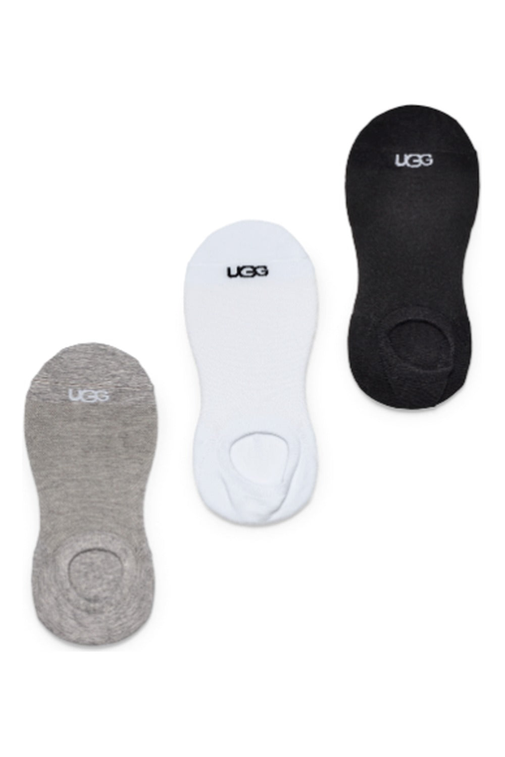 UGG Stela No Show Sock 3 Pack in white, grey and black, low-profile socks for wearing with sneakers, loafers and flats