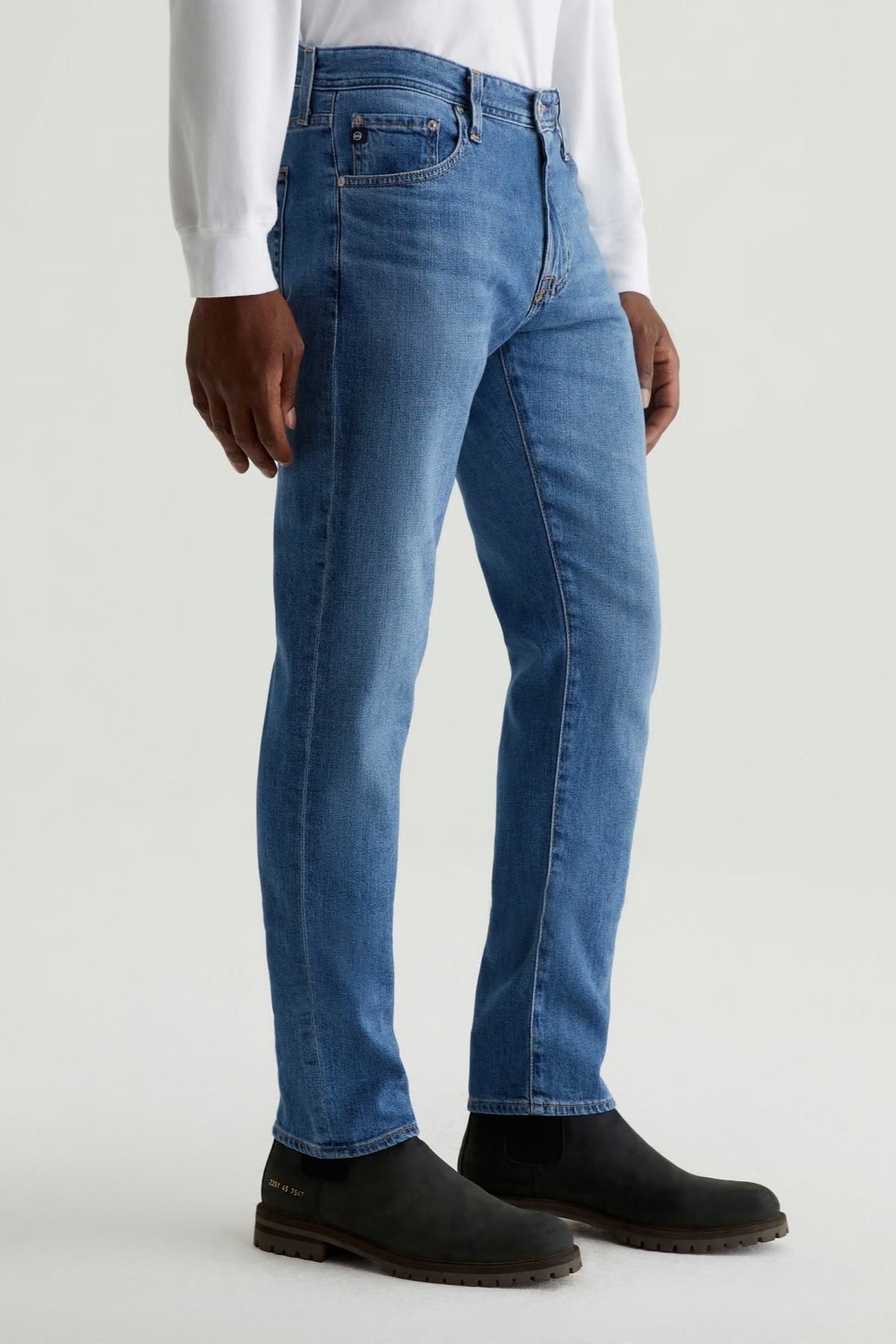 AG Tellis Jean Tailor, comfortable, versatile denim that dresses up for dinner or down for weekends and everyday wear
