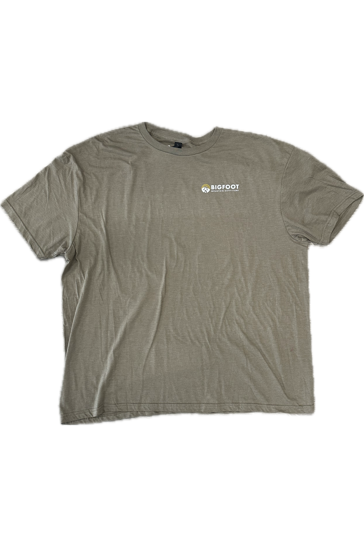 Bigfoot Mountain Outfitters OG t-shirt in Dune, a soft, lightweight everyday tee to rep your favorite Pacific Northwest brand on hikes, road trips, fishing days and weekends around town