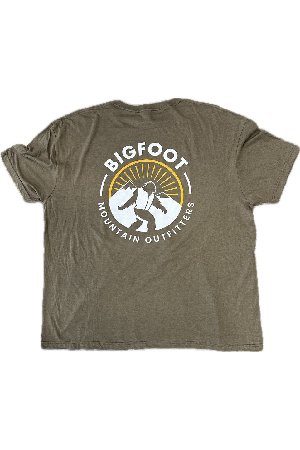 Bigfoot Mountain Outfitters OG t-shirt in Dune, a soft, lightweight everyday tee to rep your favorite Pacific Northwest brand on hikes, road trips, fishing days and weekends around town