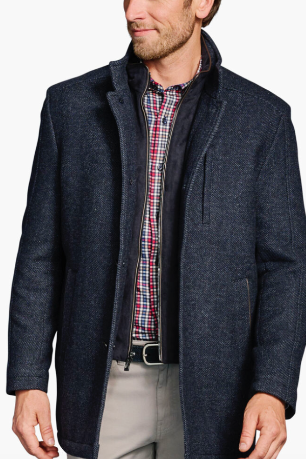 Johnston & Murphy Upton Car Coat - Navy, a versatile jacket for cool mornings, fall weekends, travel and everyday layering