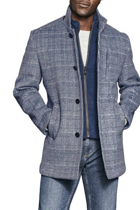 Johnston & Murphy Upton Car Coat - Navy Plaid, a versatile jacket for cool mornings, fall weekends, travel and everyday layering