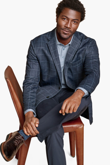 Johnston & Murphy XC Flex Pinnacle Blazer - Navy Plaid, a sharp, versatile layer for the office, weddings, date nights and dressing up jeans