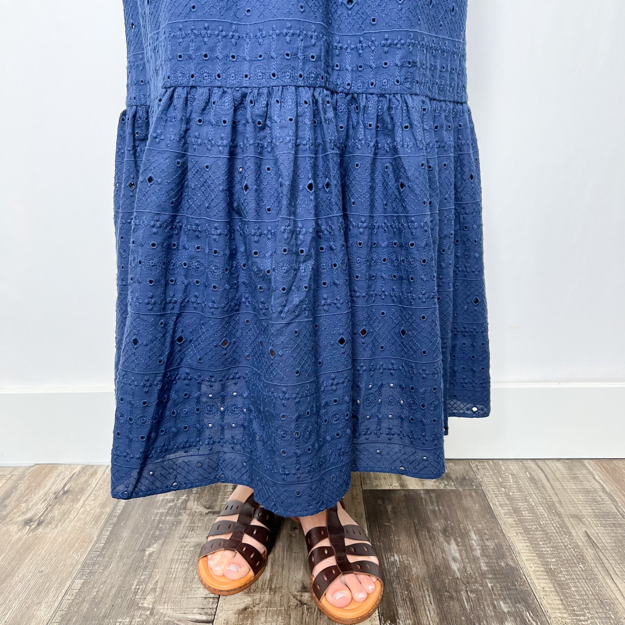 Embroidered Combo Maxi Dress