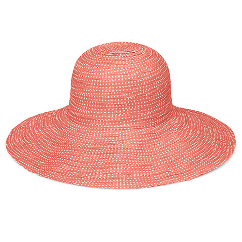 Scrunchie Hat-Coral/White
