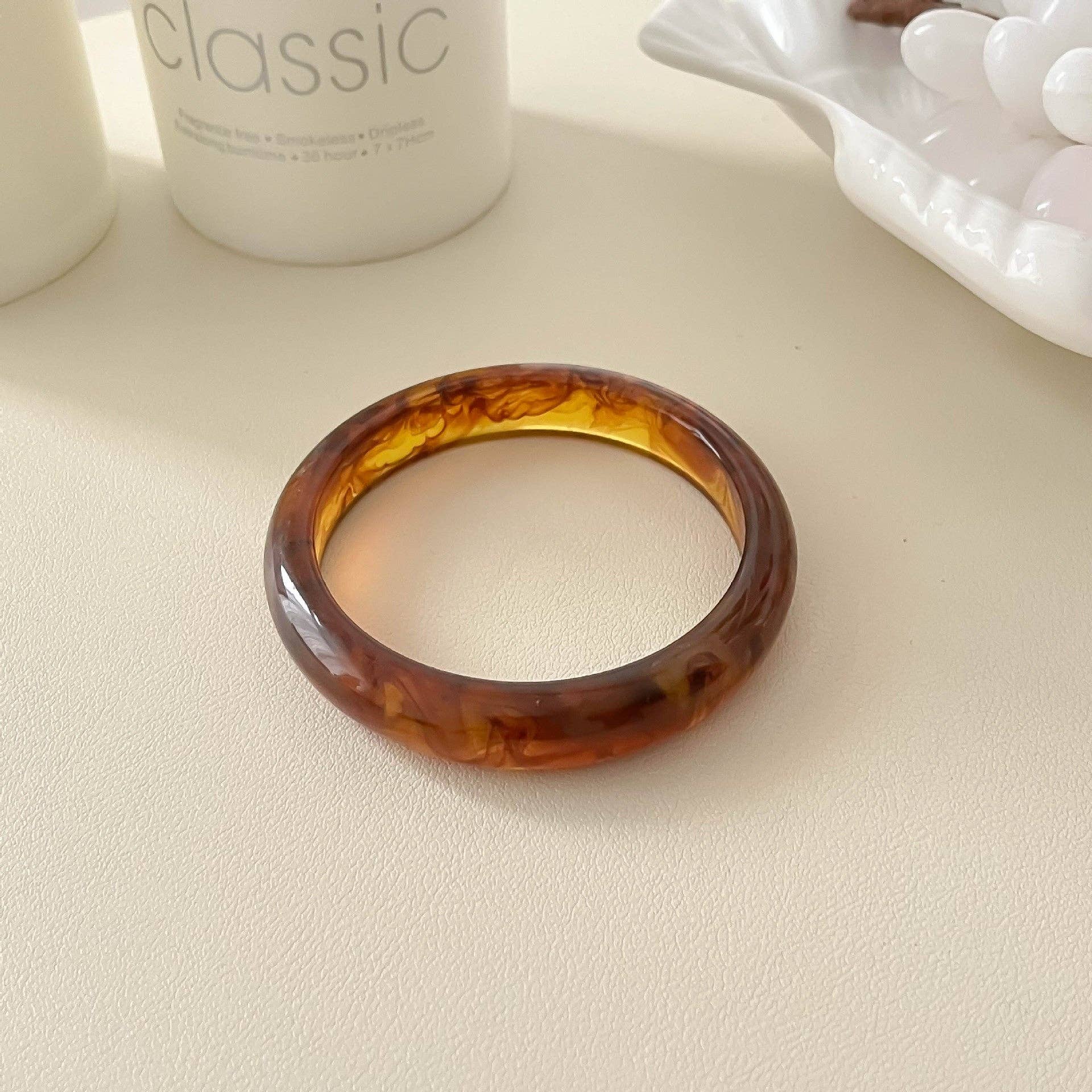 Trendy Geometric Resin Stackable Bangle Bracelet