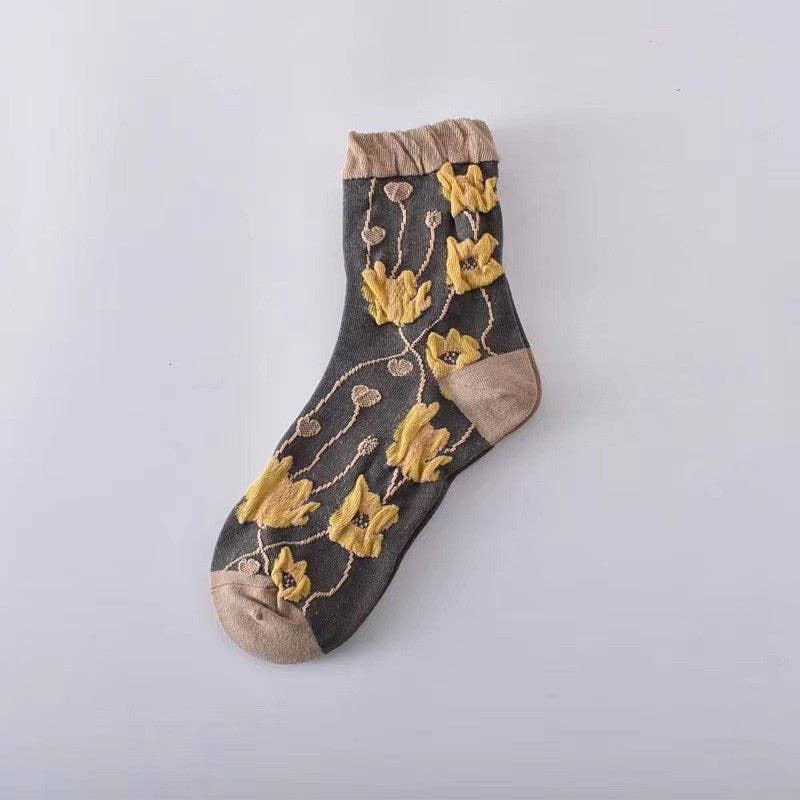 Three-Dimensional Relief Women's Sock
